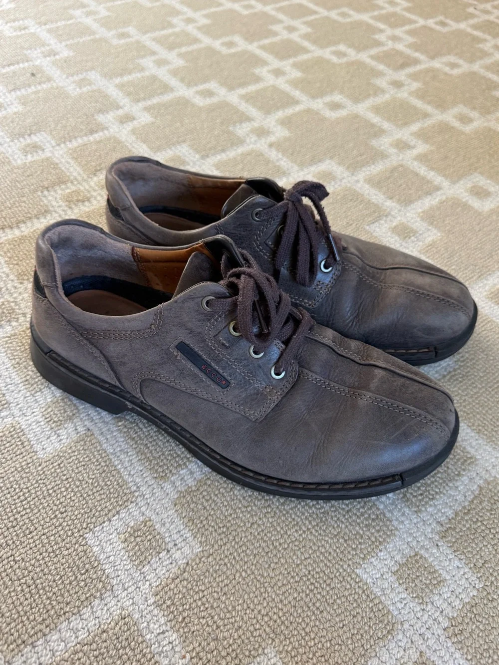 ECCO Distressed Leather Oxford Comfort Shoes Brown EU 43 (US 9-9.5)